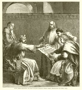 King John refusing to Sign Magna Carta when First Presented to him, 1215