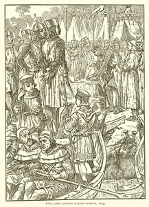King John signing Magna Carta, 1215 by English School