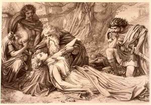 King Lear, Act 5 Scene 3, by William Shakespeare by English School
