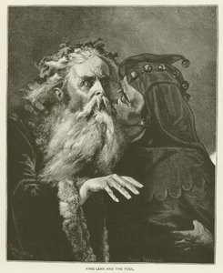 King Lear and the fool by English School