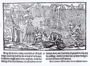 King Malcolm of Scotland Observes Agricultural Labour, 1586 by English School