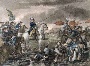 King William III (1650-1702) at the Battle of the Boyne by English School