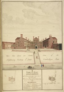 A View of the Navy Office, London by English School
