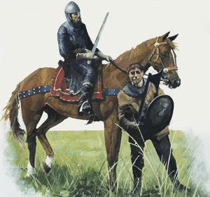 Knight and Squire by English School