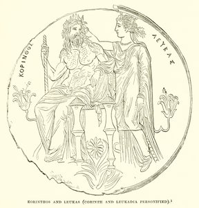 Corinth and Leukadia Personified by English School
