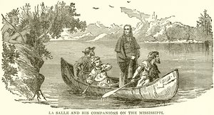 La Salle and His Companions on the Mississippi by English School