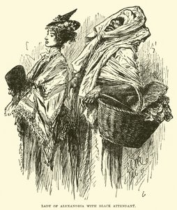 Lady of Alexandria with Black Attendant by English School