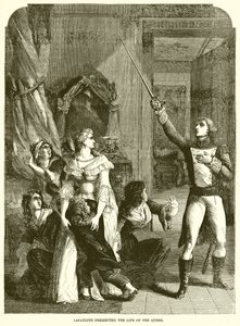 Lafayette Preserving the Life of the Queen by English School