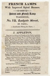 Lamp Maker, Trade Card by English School