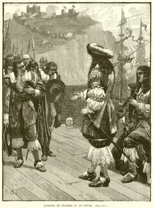 Landing of Charles II at Dover by English School