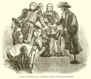 Landing of William III at Torbay by English School