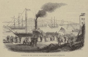 Landing of the British Association on Haulbowline Island by English School
