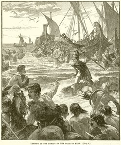 Landing of the Romans on the Coast of Kent by English School