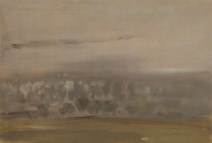 Landscape with Trees on a Slope (Wooded Valley, seen through Mist) by English School