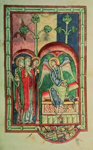 The Women at the Sepulchre, from the Shaftesbury Psalter, West Country, c.1130-40