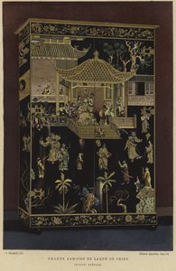 Large Chinese Lacquerware Wardrobe by English School