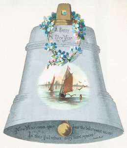 Large Blue Bell with Picture of Sailing Boat
