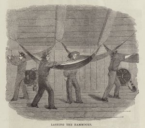 Lashing the hammocks by English School