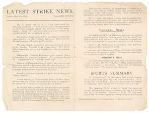 Latest Strike News, 7 May 1926 by English School