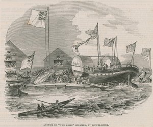 Launch of The Ariel Steamer at Rotherhithe by English School