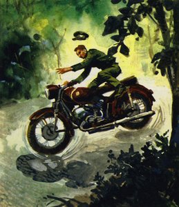Lawrence died in 1935 in a motorcycle accident