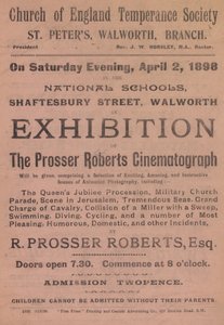 Leaflet Advertising an Exhibition of the Prosser Roberts Cinematograph by English School