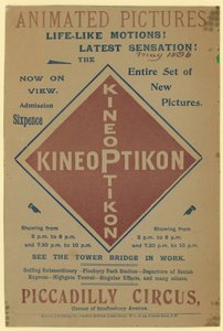 Leaflet Advertising the Kineoptikon, Piccadilly Circus by English School