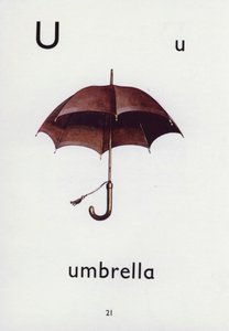 Letter U, umbrella by English School