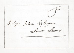 Letter from Daniel Boone to Judge John Cobren, original dated 5th October, 1809