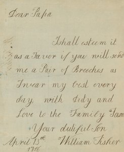 Letter from William Fisher (Autograph)