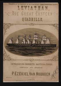 Leviathan, the Great Eastern, Victorian sheet music cover by English School