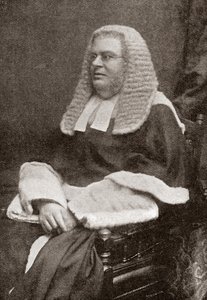 Lewis William Cave 1832-1897. British judge. From The Strand Magazine, published 1896 by English School