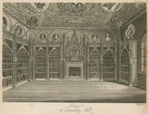 Library at Strawberry Hill, London by English School
