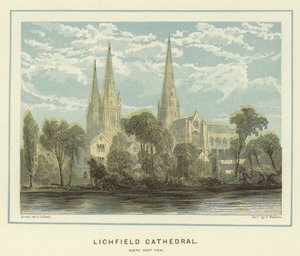 Lichfield Cathedral, South West View by English School
