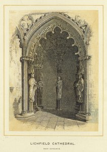 Lichfield Cathedral, West Entrance by English School