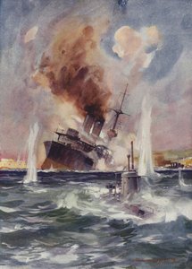Lieutenant Holbrook Takes Submarine B11 Under the Mines in the Dardanelles and Sinks a Turkish Battleship