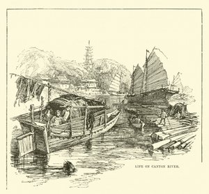 Life on Canton River by English School