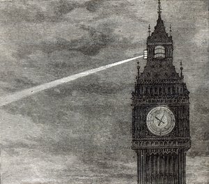 Light on the Clock Tower, Houses of Parliament from The Illustrated London News, 16th August 1873 by English School