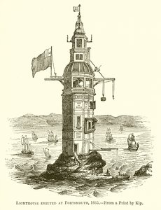 Lighthouse Erected at Portsmouth, 1665 by English School