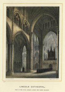 Lincoln Cathedral, View in the Nave, Looking Across the North Transept by English School