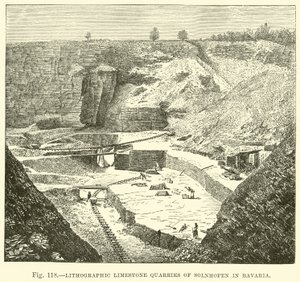 Lithographic Limestone Quarries of Solnhofen in Bavaria by English School