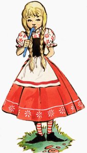 Little Girl with Stick by English School