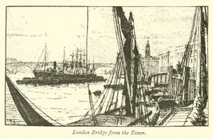 London Bridge from the Tower by English School