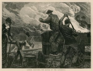 London Sketches: The Battle of the Pavements by English School