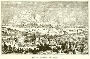 London during the Fire by English School