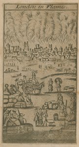 London in flames by English School