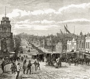 Looking East down Bourke Street, Melbourne, c.1880, from 