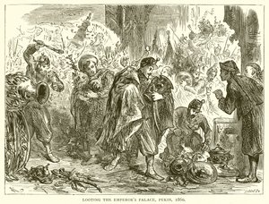Looting the Emperors Palace, Pekin, 1860 by English School