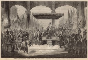Lord Clive Signing the First Indian Treaty by English School