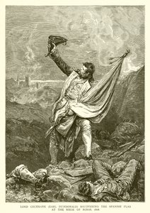 Lord Cochrane (Earl Dundonald) recovering the Spanish Flag at the Siege of Rosas, 1808